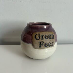 Handmade “Green Fees” Ceramic Vase / Pot | Golf Decor